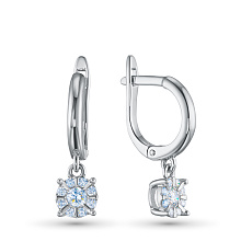 Серьги из серебра c бриллиантами
