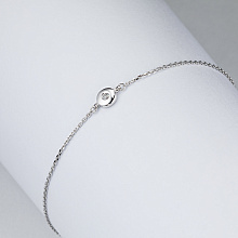 Браслет из белого золота с бриллиантом выращенным