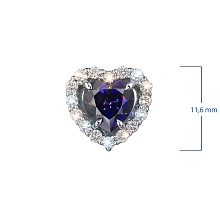 Подвеска из белого золота с сапфиром и бриллиантами выращенными