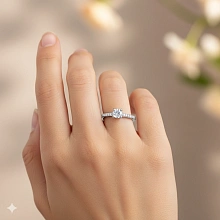 Кольцо из белого золота c бриллиантами