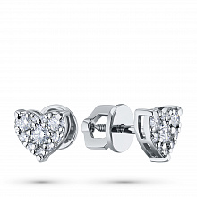 Пусеты из белого золота с бриллиантами (изготовление)