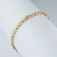 Браслет из желтого золота с бриллиантами (изготовление)