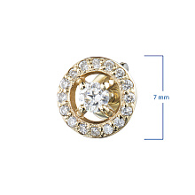 Пусеты из желтого золота c бриллиантами