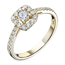 Кольцо из желтого золота с бриллиантом (изготовление)