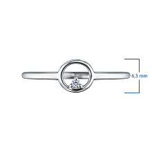 Классическое кольцо из серебра с бриллиантом