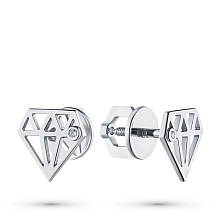 Пусеты из серебра (изготовление) с бриллиантами