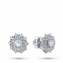 Пусеты из белого золота с бриллиантами (изготовление)