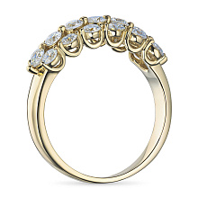 Классическое кольцо из желтого золота c бриллиантами выращенными