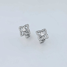 Пусеты из белого золота c бриллиантами