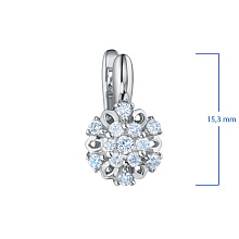 Серьги из серебра c бриллиантами