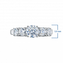 Классическое кольцо из белого золота c бриллиантами