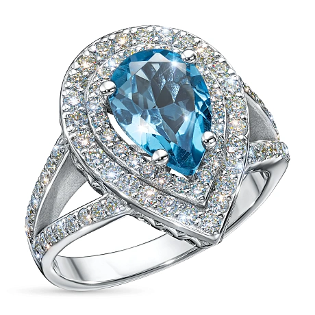 Кольцо из белого золота с топазом