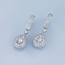 Серьги из белого золота с бриллиантами (изготовление)