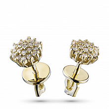 Пусеты из белого золота с бриллиантами (изготовление)