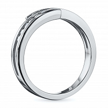 Классическое кольцо из белого золота с бриллиантами