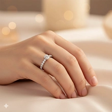 Кольцо из белого золота c бриллиантами