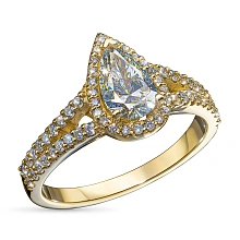 Кольцо из желтого золота c бриллиантами