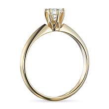 Кольцо из желтого золота с бриллиантом