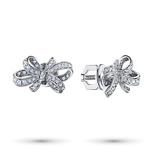 Пусеты из белого золота с бриллиантами (изготовление)