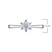 Кольцо из белого золота с бриллиантом