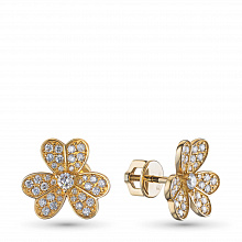 Пусеты из желтого золота с бриллиантами (изготовление)