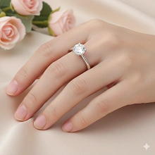 Кольцо из белого золота с бриллиантом