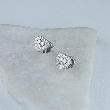 Пусеты из белого золота с бриллиантами (изготовление)