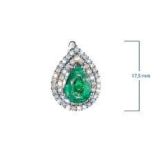 Серьги из белого золота с изумрудами и бриллиантами