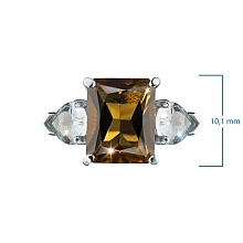 Кольцо из серебра с цитрином и топазами