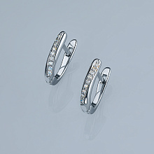 Серьги из серебра c бриллиантами