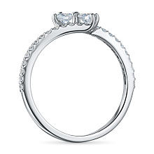 Кольцо из серебра c бриллиантами выращенными