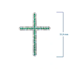 Подвеска из белого золота с изумрудами и бриллиантами