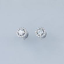 Пусеты из белого золота с бриллиантами (изготовление)