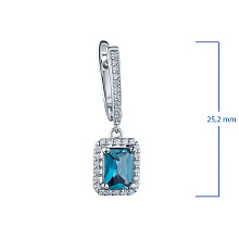 Серьги из белого золота с бриллиантами и топазами (изготовление)