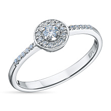 Кольцо из серебра c бриллиантами