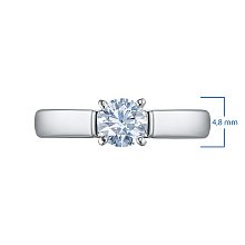 Классическое кольцо из белого золота с бриллиантом