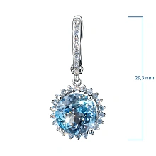 Серьги из белого золота с топазами и бриллиантами выращенными