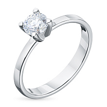 Кольцо из белого золота (изготовление) с бриллиантом