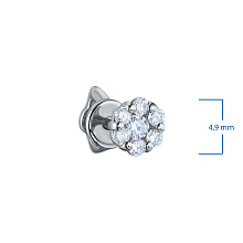 Пусеты из белого золота с бриллиантами