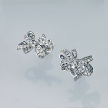 Пусеты из белого золота (изготовление) с бриллиантами