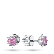 Пусеты из белого золота с топазами и бриллиантами