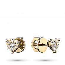 Пусеты из желтого золота с бриллиантами (изготовление)