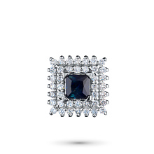 Подвеска из белого золота с сапфиром и бриллиантами (изготовление)