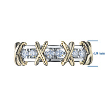 Кольцо из комбинированного золота c бриллиантами