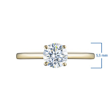 Кольцо из желтого золота с бриллиантом