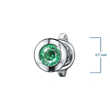 Пусеты из серебра с изумрудами