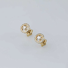 Пусеты из желтого золота c бриллиантами