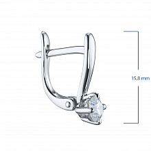 Серьги из белого золота с бриллиантом