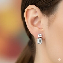 Пусеты из белого золота c бриллиантами