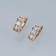 Серьги из красного золота c бриллиантами